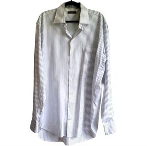 Lipson White Striped Dress Shirt Men's